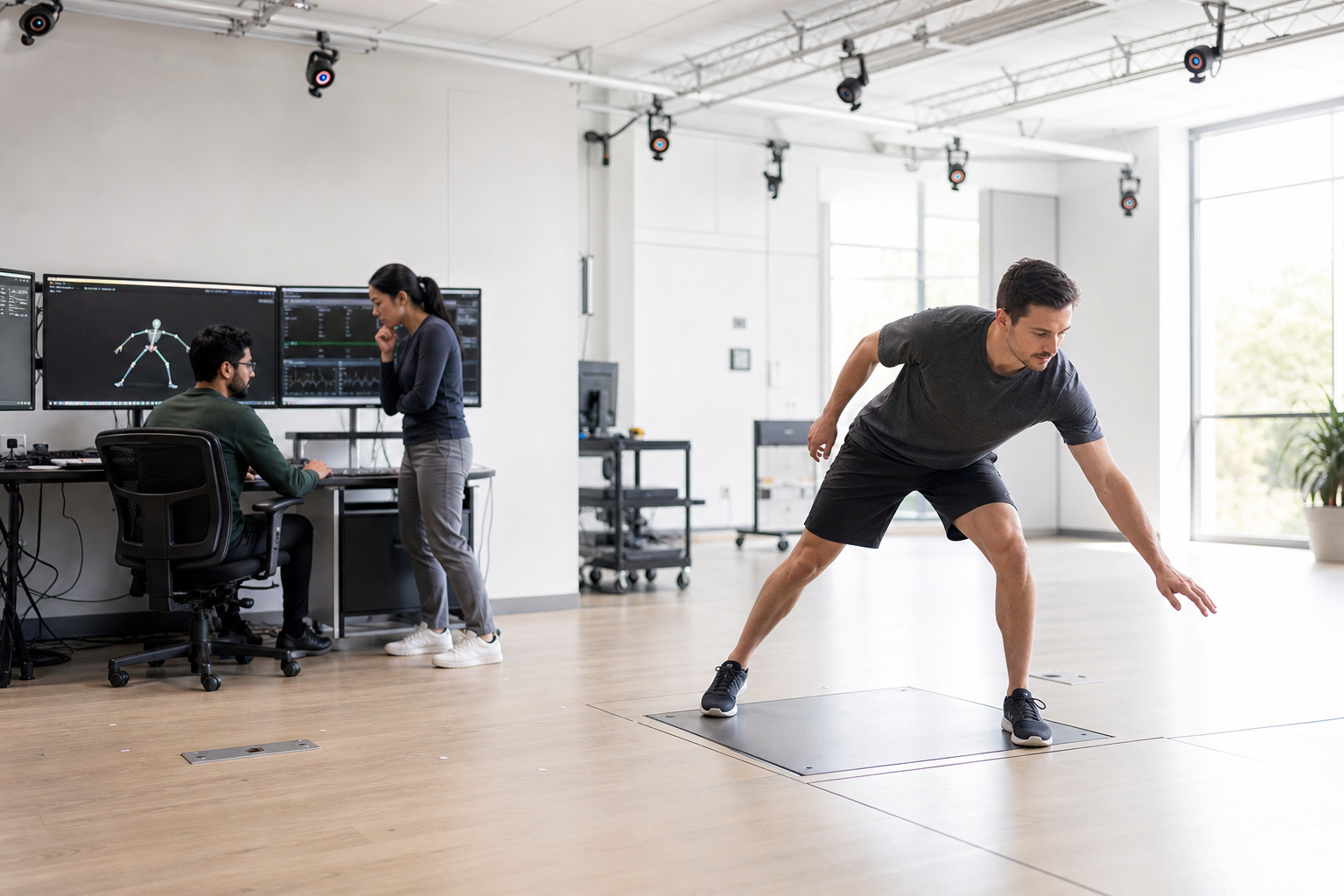Movement research laboratory with motion-capture equipment